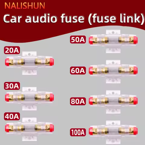Auto Car Fuse Holder Block 20A 30A 40A 50A AGU Fuse Holder Audio In Line AMP Amplifier Gold Plated F
