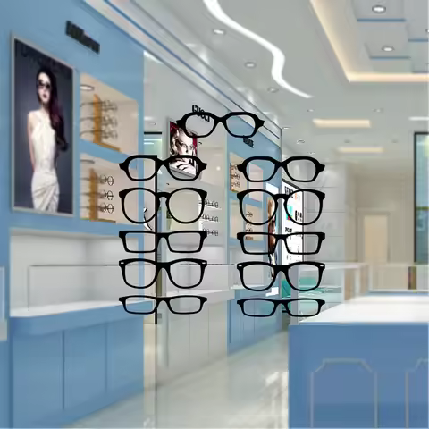 Glasses Hipster Strip Vinyl Wall Sticker Optical Shop Door Window Glass Art Decor Decals ,Glasses Fr