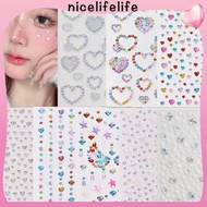 24h Shipping 3d Face Stickers Easy-to-tear&remove Tool Lightweight Colorful Sparkling Face Decoratio