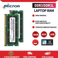 【Free shipping】Micron Laptop Ram DDR3 DDR3L RAM 4GB 8GB 16GB bus 1066 1333 1600 1866MHz Laptop Memor
