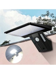 太陽能安全燈太陽能洪水燈戶外防水帶感應器4模式90LED壁燈，適用於門廊庭院花園