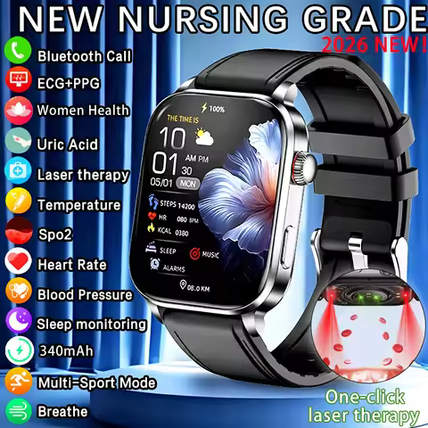 2026 New Health Smart Watch Men Women 2.0-Inch HD AMOLED ECG+PPG Remote Care IP68 Waterproof BT Call