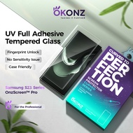 OKONZ S24 Ultra/S24 Plus/S24/S23 Ultra/S23 Plus/S23/S22 Ultra/S21/Note 20 Ultra/S20+/Oneplus 8 Pro/Huawei UV Full Adhesive Tempered Glass Screen Protector Samsung Galaxy S10/S10 Plus/OnePlus 7 Pro/Mate 30 Pro/P30 Pro/S9/Note 9/Note 8/S9/S9 Plus/S8/S8