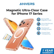 Anvers Ultra Clear Magnetic Case for IPhone 17 Series – 2mm Shockproof Transparent PC+TPU Cover