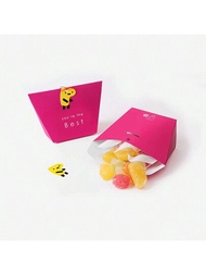 10入組可愛卡通茶禮盒，帶色彩繽紛繩吊，包括時尚糕點盒，糖果，牛軋糖和硬紙包裝袋