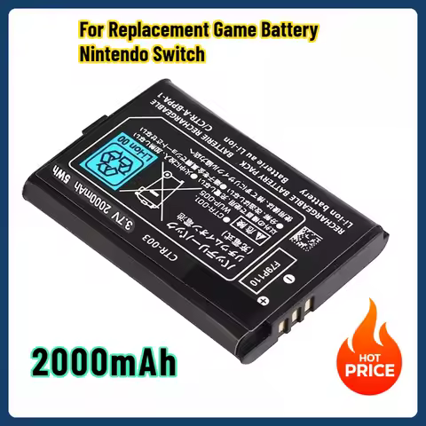 2000mAh 3.7V Replacement Game Battery for Nintendo Switch Pro Wireless Controller 3DS 2DS XL CTR-003