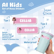 (36 - 60 pcs) print theme name stickers AI KIDS