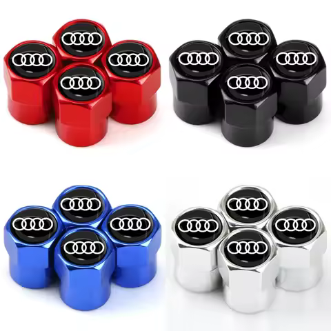4Pcs Car Valve Caps Wheel Tires Air Tyre Stem Protective Cover For Audi A1 A3 A4 B6 B8 B9 A3 A5 A6 A