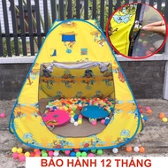 Children's tent with yellow pattern (1.3x1.3x1.3m)