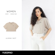 Yuedpao 🔥แท้100% ไม่ย้วย ไม่หด ไม่ต้องรีด ผ้านุ่มใส่สบายมาก เสื้อยืดเปล่า เสื้อยืดสีพื้น เสื้อยืดครอปผู้หญิง_ALMOND BUFF