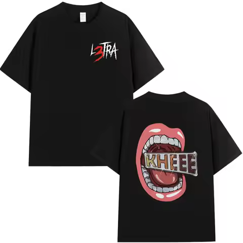 Rapper Luar La L L3TRA KHEEE Album T Shirts Men Women Hip Hop Fashion Short Sleeve T-shirts Cotton O