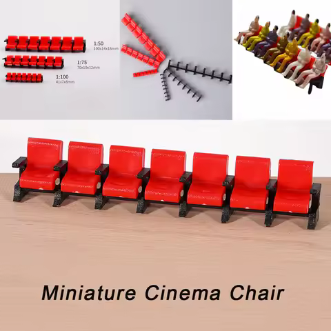 3sets/lot 1:50 1:75 1:100 Miniature Film Chair Model DIY ABS Toys Cinema Chair for Cinema for Model 