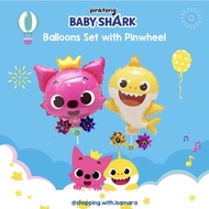 Balkar Pinkfong Baby Shark Balloons Set With Pinwheel/Balloon Windmill