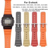 Silicone Strap For G-shock DW-5600 DW-6900 GA-2100 Soft Rubber Watchband 16mm Waterproof Sport Watch Strap Men Women's Bracelet Accessories