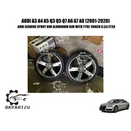 Audi A3 A4 A5 Q3 Q5 Q7 A6 A7 A8 (2001-2020) Sport Rim Aluminium Rim With Tyre 19inch 8.5jj Et39 RIM SECOND HAND 7/10 CON