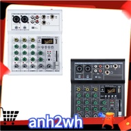 【A-NH】Professional Digital DJ Mixer Console 4 Channel Audio Mixer with USB Port Supports Bluetooth Connection Playback