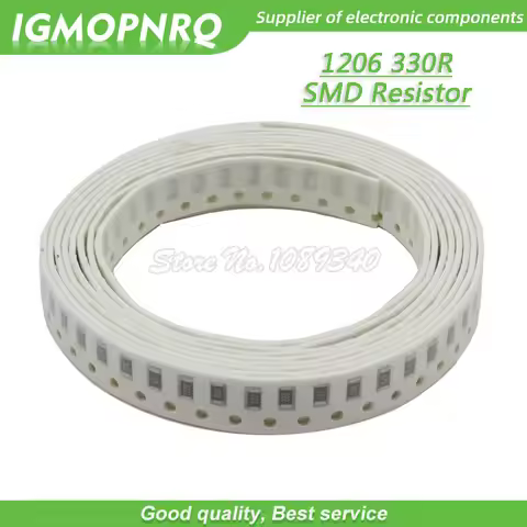 100PCS 1206 SMD Resistor 1% resistance 330 ohm chip resistor 0.25W 1/4W 330R 331 IGMOPNRQ