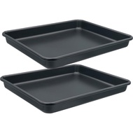Small Cookie Sheets 11X9 Inch 2Pcs Mini Baking Pan Toaster Oven Tray Nonstick Thicken Brushed Carbon