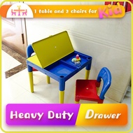 KIDS STUDY TABLE WITH 2 CHAIRS AND DRAWER STORAGE KIDS TABLE AND CHAIR SET KIDDIE TABLE SET STUDY T