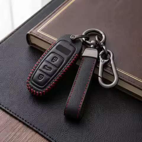 Leather Car Key Cover for Audi A3 A4 B9 A5 F5 A6 C8 A7 C8 Q3 F3 Q5 FY Q7 4M S3 S4 S5 S6 TT TTS R8 Sh