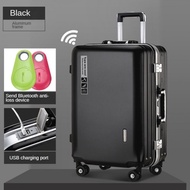 Koper Anti Maling Suitcase Anti Lost Strong Aluminium 22 Inch USB Port