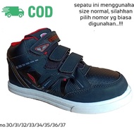 Sepatu Sekolah Anak Laki Laki Perempuan Cewek Cowok Warna Hitam Murah Tali Perekat Rekat Velcro Keci