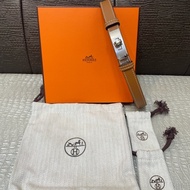 Hermes 金棕Epsom銀釦Kelly腰帶
