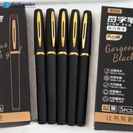 DIGIFOUNDER 5Pcs Black Golden Large Capacity Gel Pen 0.5mm 0.7mm 1.0mm Black Ink Signature Pen For S