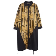XITAO Contrast Color Shirt Dress Loose Simplicity Bandage Women Asymmetrical Splicing Dress Autumn Casual ZY7833