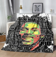Living room, bedroom, sofa bed, maple leaf velvet blanket for picnic, Bob Marley music decoration reggae blanket 37