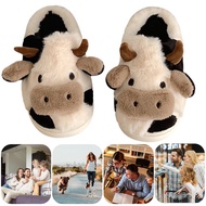 Indoor Slippers Cow Slippers for Women Men Cute Cozy Fuzzy Slippers Cartoon Animal Slippers Winter H