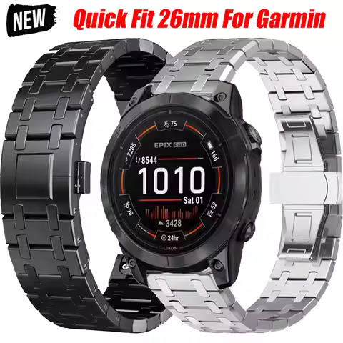 QuickFit 22mm For Garmin Fenix 8 7 47mm Band Metal Strap Bracelet 26mm For Garmin Fenix 8 51mm Fenix