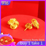 Earing Korean Style Anting Emas 916 Original Malaysia Earring for Women Earing Set for Girls Subang Emas Perempuan