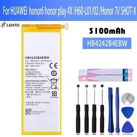 100% New Original Battery HB4242B4EBW For HUAWEI Honor 7i honor6 SHOT-X honor 4X H60-L01 Battery + F