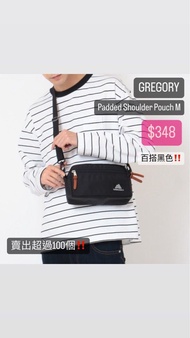 包郵‼️ 🇰🇷韓國正貨 Gregory 黑色斜孭袋側包 Padded Shoulder Pouch M Crossbody Bag