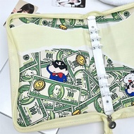 Xiaohongshu Same Style US Dollar Shin-Chan Zipper Card Book PU Leather A5 Card Book Cute High-Value 