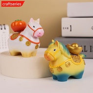 CRAFTSERIES New Year Resin Decoration Cartoon Little Horse Dolls Decoration Luck Pony Desktop Orname