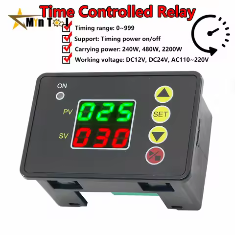 0-999s/min/hour T2310 Digital Time Controller Countdown Timer Switch DC 12V 24V A220VC 110V Delay Ti