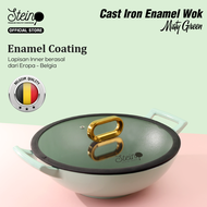 STEIN Cast Iron Wok | Inner Coating Enamel Belgia Europe | Non-Stick Coating