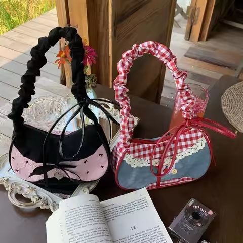 Shoulder Bag Crossbody Bag Korean Fresh Style Large Capacity Plaid Handheld Commuter Bag Mini Bags V