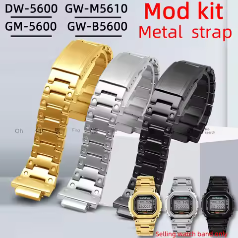 DW5600 stainless steel strap 16mm For Casio 3229 GM-5600 DW-5600 G-SHOCK GM5600 GW-B5600/M5610 metal