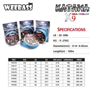 สายPE weebass Katana X9 (ถัก9เส้น)