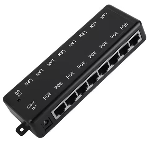 POE Injector 8 Ports POE Splitter 12V- 48V for CCTV Network POE Camera Power Supply Switch Over Ethe