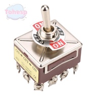 TOHESP Toggle Switch, 15A/250VAC 10A/380VAC 3 Position Rocker Switch, Sturdy Design 4PDT 12 Pin 12mm