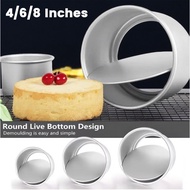 4/6/8inch Round Aluminum Baking Tin Pan Mold Round Cake Mould With Loose Base Chiffon cake Loyang Ke