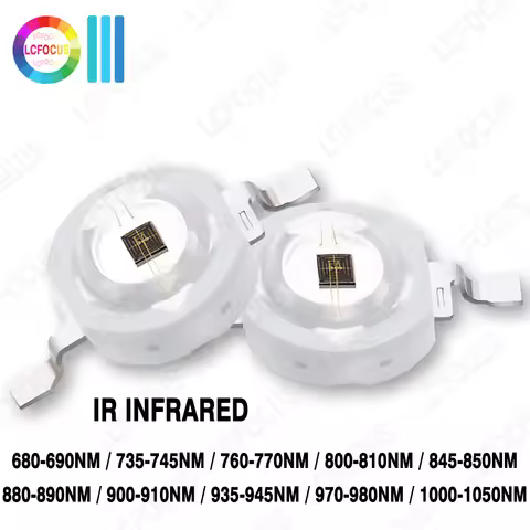 3W 5W Infrared LED Chip IR 680nm 740nm 800nm 850nm 880nm 900nm 940nm 980nm 1000nm COB SMD For CCTV M