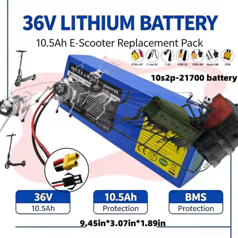 For Electric Scooter Ipega JC036‑H 36V 10.5Ah 10S2P Lithium‑ion Battery Pack With Multiple Plug Opti
