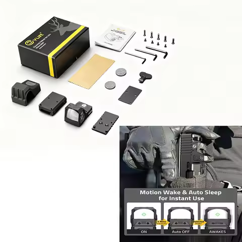 CVLIFE Green Dot Sight 2 MOA Dot & 32 MOA Circle Reflex Optics Scopes Motion Awake with Plate Adapte