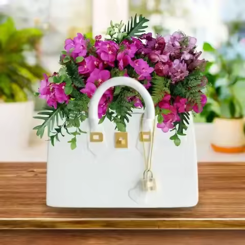 Vase Bag Dried Flowers Pots Tabletop Ornaments Art Flower Vases Bedroom Ikebana Modern Home Interior