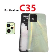 Back cover housing For Realme C35 Middle frame camera Lens frame